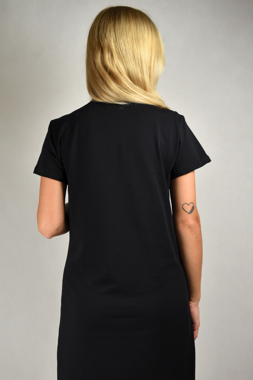 Czarna koszula do porodu rozpinana na całej długości - obrazek 6