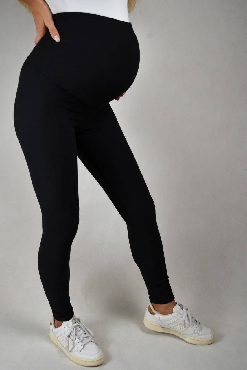 Czarne legginsy ocieplane ciążowe - obrazek 5