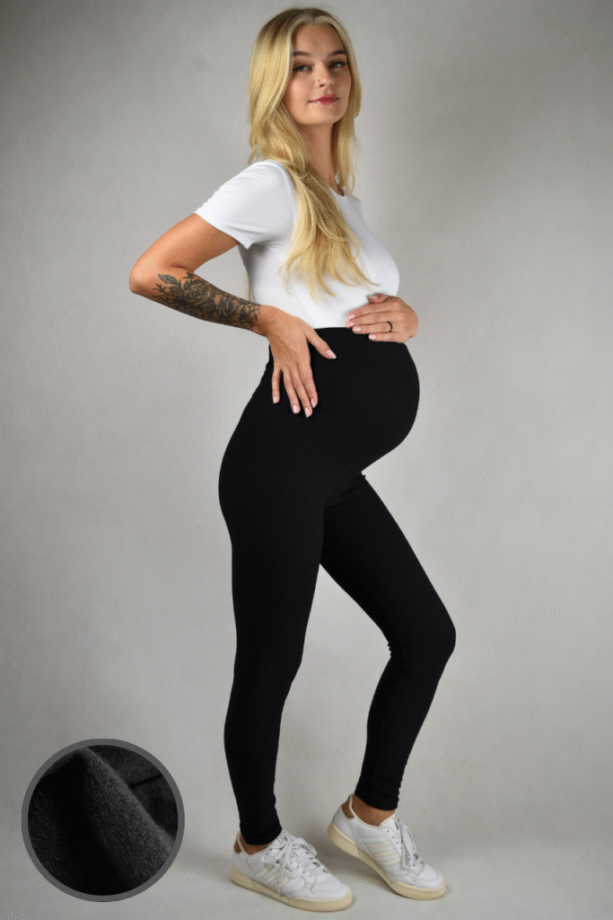 Czarne legginsy ocieplane ciążowe