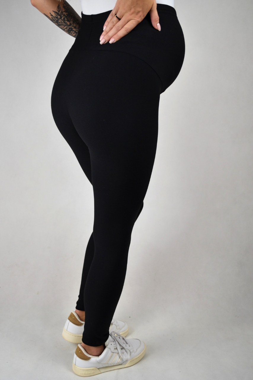 Czarne legginsy ocieplane ciążowe - obrazek 6
