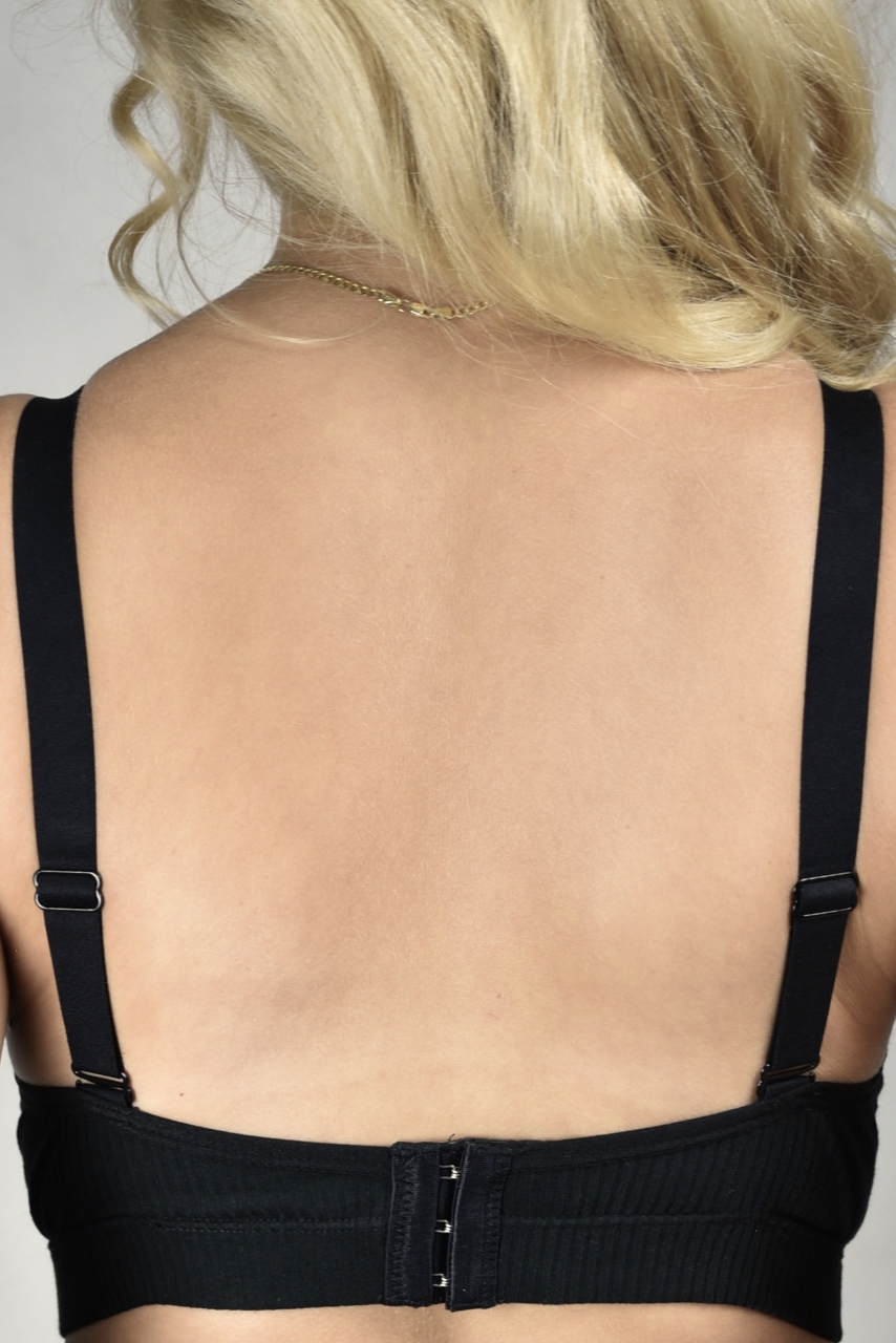 Czarny biustonosz do karmienia bawełniany - obrazek 6