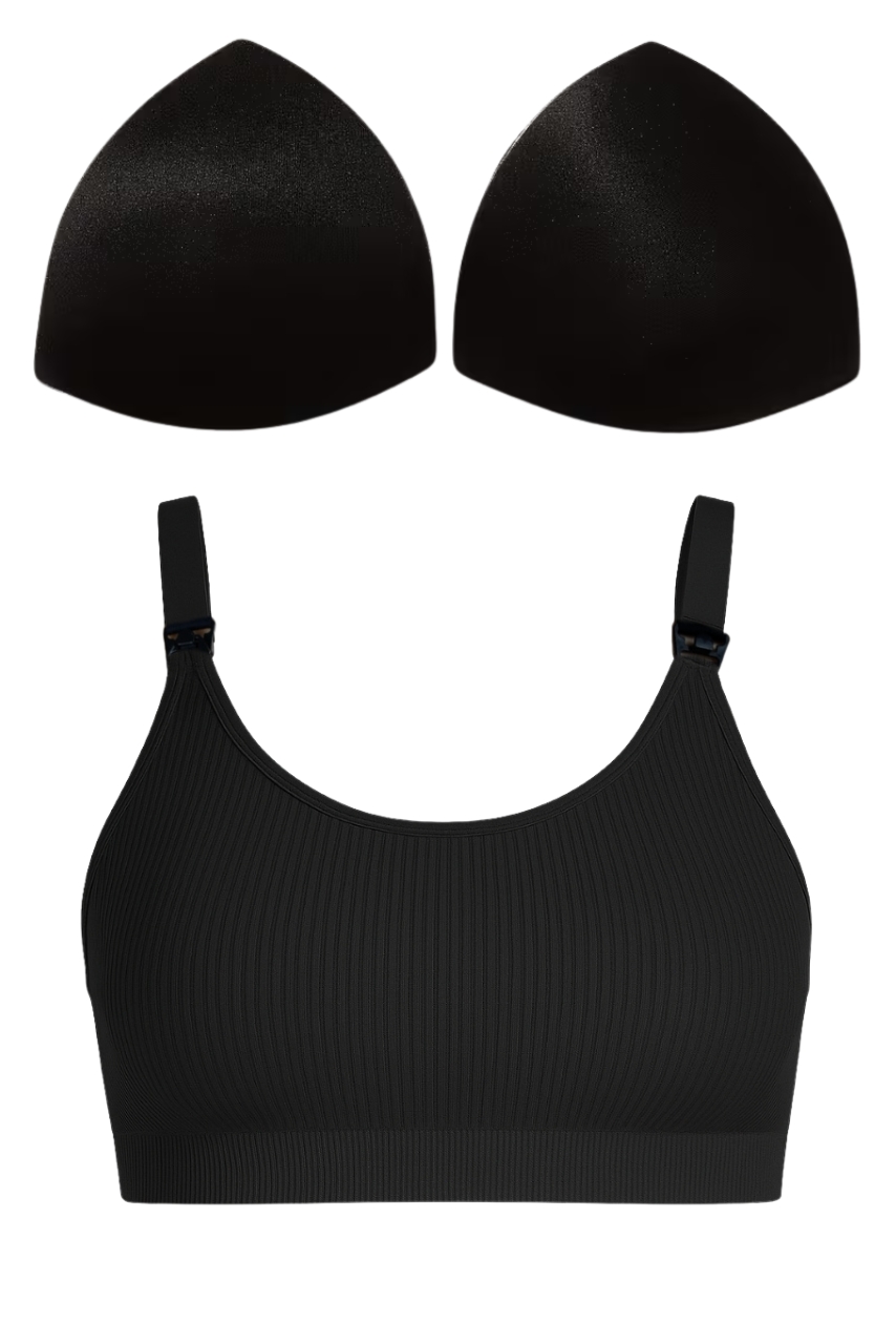 Czarny biustonosz do karmienia bawełniany - obrazek 8