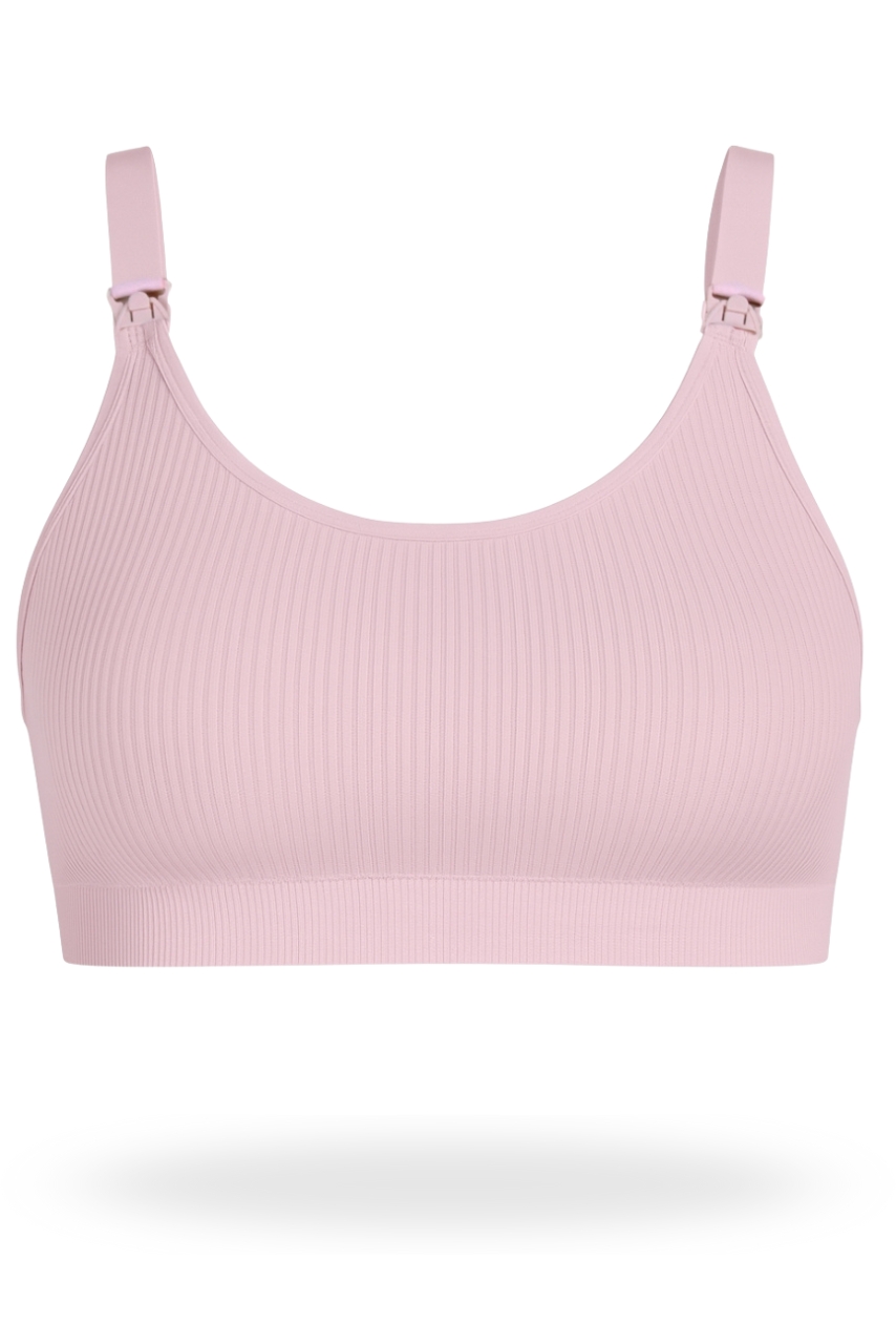 Różowy biustonosz do karmienia bawełniany