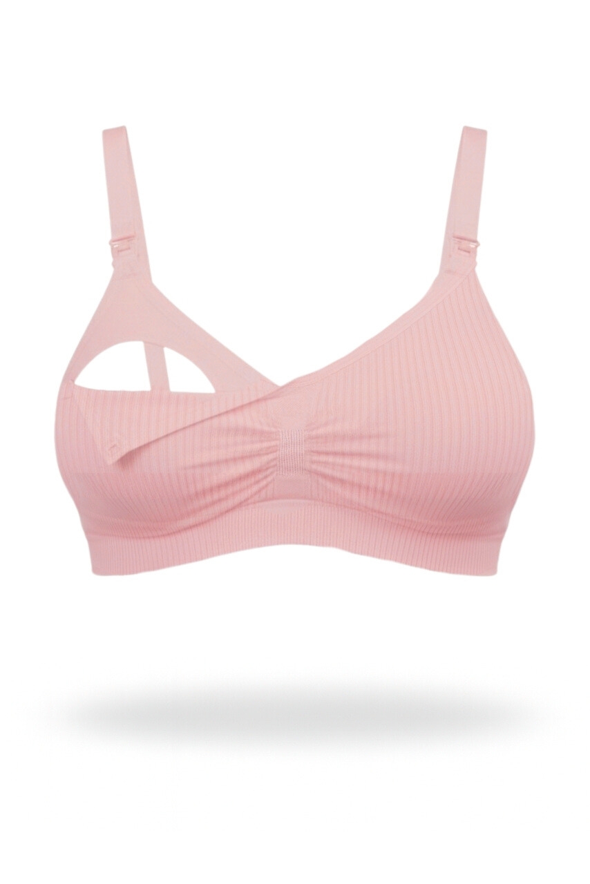 różowy biustonosz do karmienia bez fiszbin