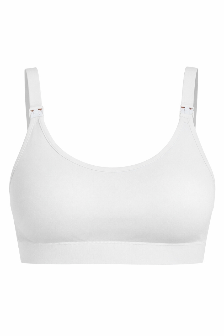 Biały stanik do karmienia bawełniany bez fiszbin - obrazek 8