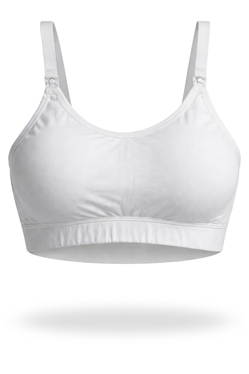 Biały stanik do karmienia bawełniany bez fiszbin