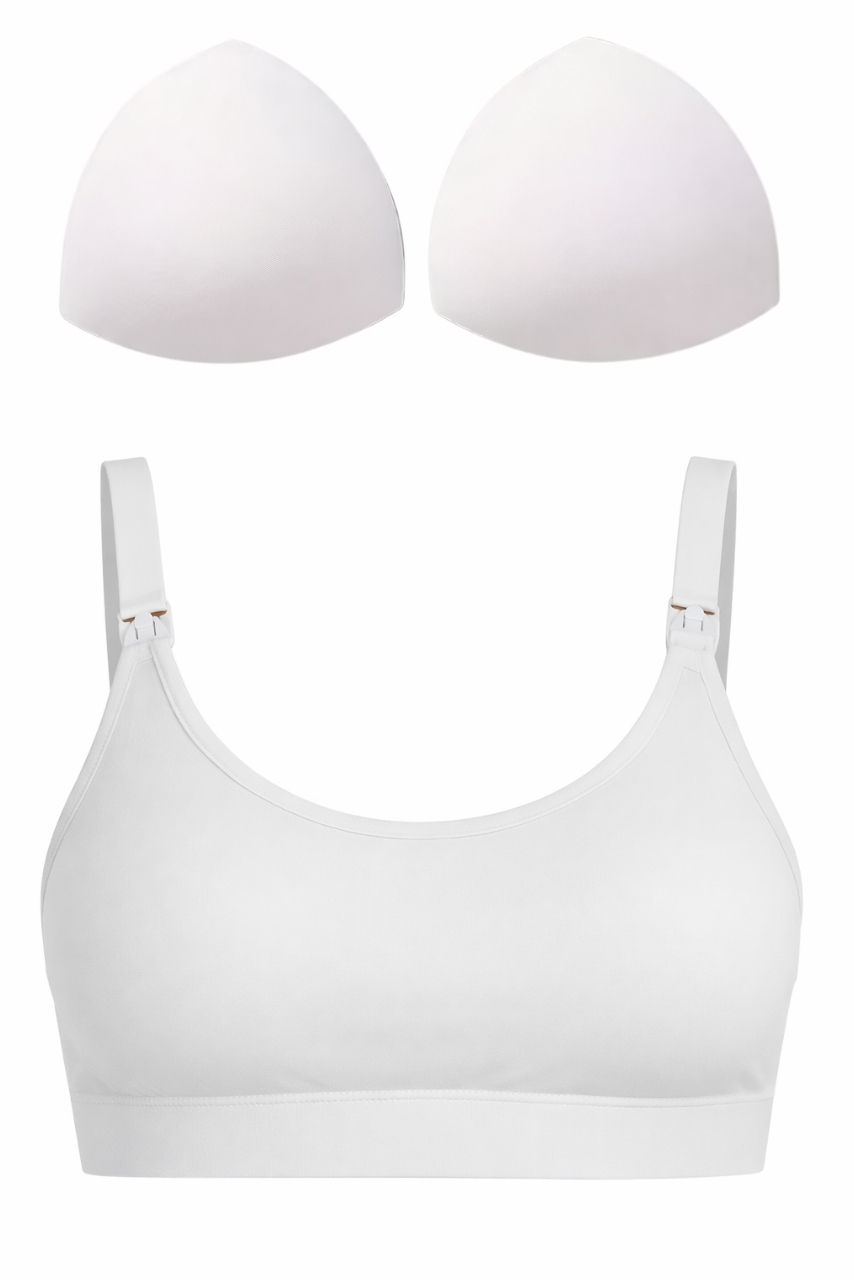 Biały stanik do karmienia bawełniany bez fiszbin - obrazek 7