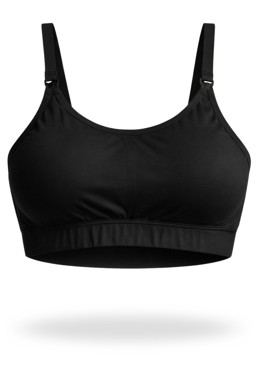 Czarny stanik do karmienia bawełniany