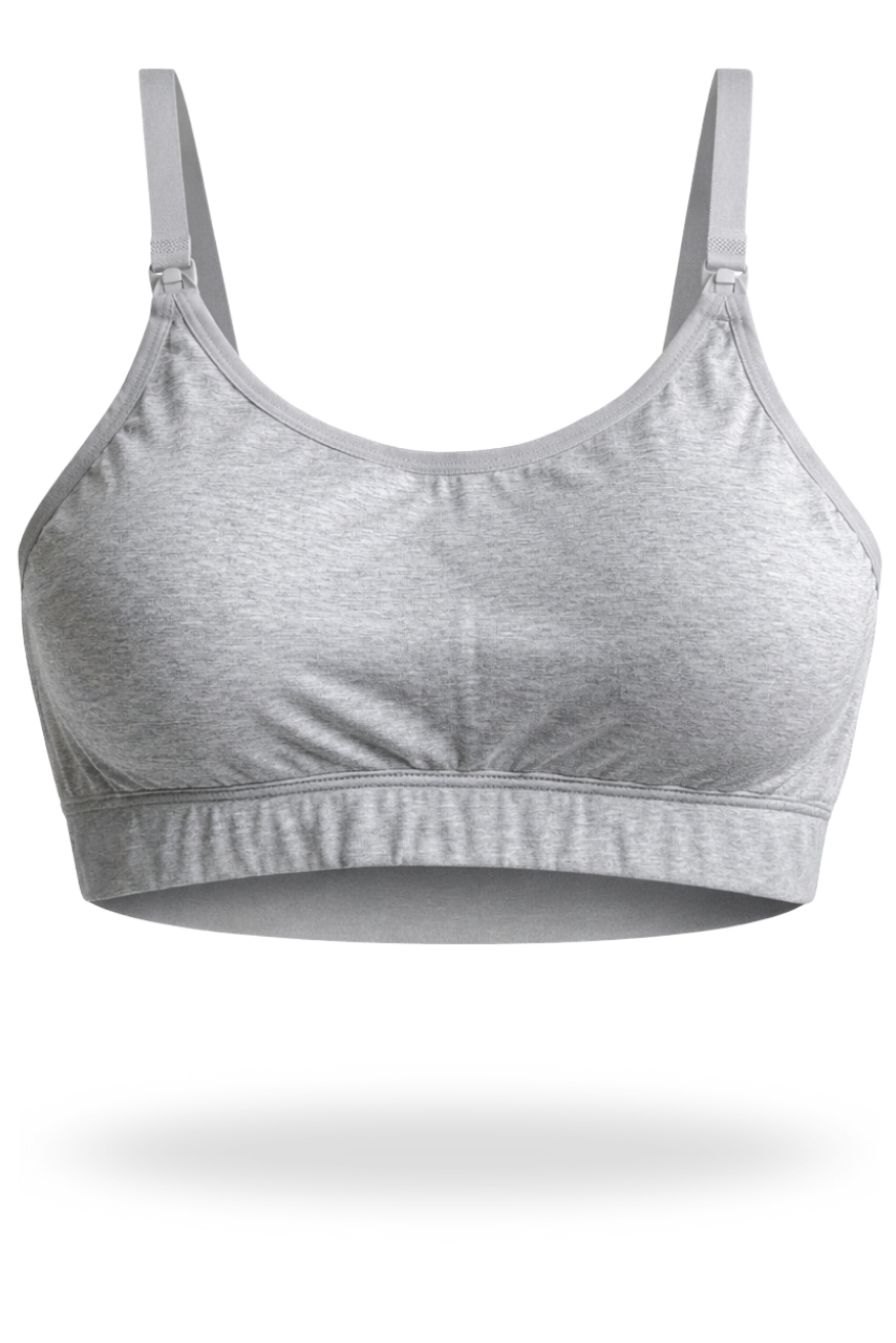 Szary stanik do karmienia bawełniany bez fiszbin